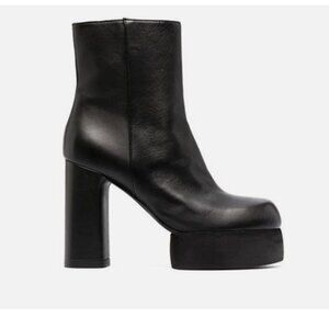 EUC AGL Soap Booties Black Soft Leather Platform 8.5 39